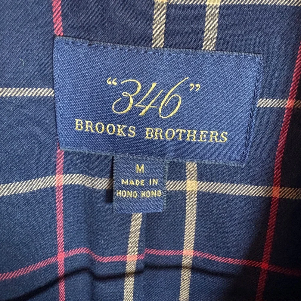 Brooks Brothers 346 Mens Brown Corduroy Blazer Elbow Patches Plaid Lined Medium